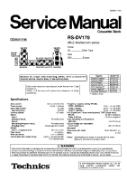 Technics - RSDV-170 - Service manual 